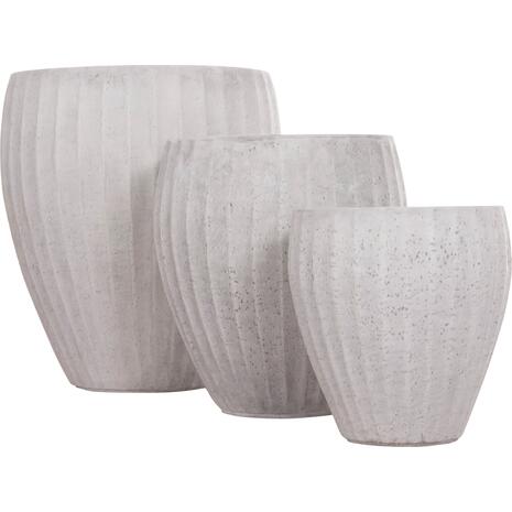 ΣΕΤ 3ΤΜΧ ΓΛΑΣΤΡΕΣ ΣΤΡΟΓΓΥΛΕΣ ΣΕΙΡΑ GARDENER HM4728 FIBERCLAY-ΧΡΩΜΑ CEMENT Φ48x56Υεκ