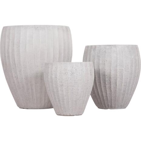 ΣΕΤ 3ΤΜΧ ΓΛΑΣΤΡΕΣ ΣΤΡΟΓΓΥΛΕΣ ΣΕΙΡΑ GARDENER HM4728 FIBERCLAY-ΧΡΩΜΑ CEMENT Φ48x56Υεκ