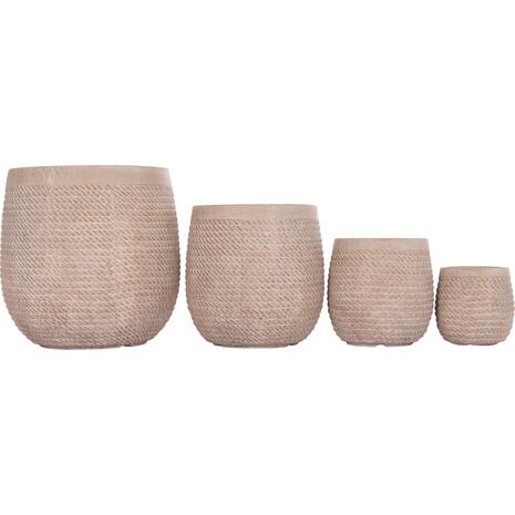 ΣΕΤ 4ΤΜΧ ΓΛΑΣΤΡΕΣ ΣΤΡΟΓΓΥΛΕΣ GARDENER HM4722 FIBERCLAY--IVORY CEMENT Φ54x54Υεκ