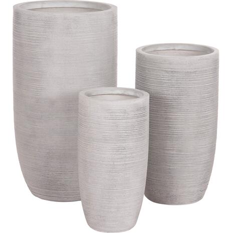 ΣΕΤ 3ΤΜΧ ΓΛΑΣΤΡΕΣ ΚΥΛΙΝΔΡΟΙ ΣΕΙΡΑ GARDENER HM4721 FIBERCLAY-ΧΡΩΜΑ CEMENT Φ42x78Υεκ