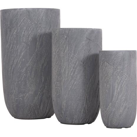 ΣΕΤ 3ΤΜΧ ΓΛΑΣΤΡΕΣ ΚΥΛΙΝΔΡΟΙ ΣΕΙΡΑ GARDENER HM4720 FIBERCLAY-ΧΡΩΜΑ CEMENT Φ44x79Υεκ