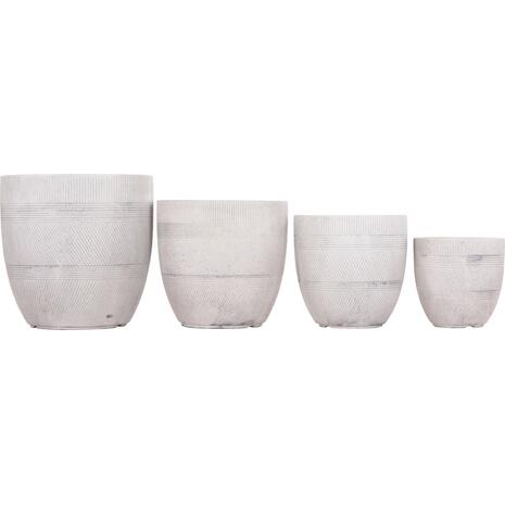 ΣΕΤ 4ΤΜΧ ΓΛΑΣΤΡΕΣ ΣΤΡΟΓΓΥΛΕΣ ΣΕΙΡΑ GARDENER HM4719 FIBERCLAY-ΧΡΩΜΑ CEMENT Φ44x43Υεκ