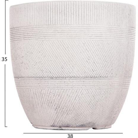 ΣΕΤ 4ΤΜΧ ΓΛΑΣΤΡΕΣ ΣΤΡΟΓΓΥΛΕΣ ΣΕΙΡΑ GARDENER HM4719 FIBERCLAY-ΧΡΩΜΑ CEMENT Φ44x43Υεκ