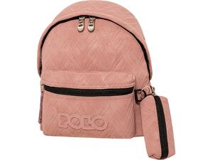Τσάντα πλάτης 1+1 θέσεων Polo mini leaves pink- ροζ