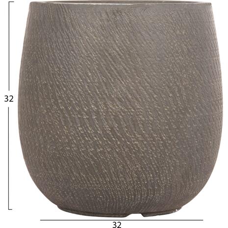 ΣΕΤ 4ΤΜΧ ΓΛΑΣΤΡΕΣ ΣΤΡΟΓΓΥΛΕΣ GARDENER HM4726 FIBERCLAY ΓΚΡΙΖΟΠΡΑΣΙΝΟ Φ52x55Υεκ