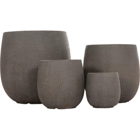 ΣΕΤ 4ΤΜΧ ΓΛΑΣΤΡΕΣ ΣΤΡΟΓΓΥΛΕΣ GARDENER HM4726 FIBERCLAY ΓΚΡΙΖΟΠΡΑΣΙΝΟ Φ52x55Υεκ