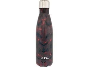 Μπουκάλι θερμός Polo Stainless Steel 500ml Μαύρο/κόκκινο