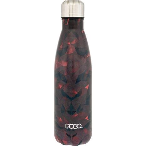 Μπουκάλι θερμός Polo Stainless Steel 500ml Μαύρο/κόκκινο