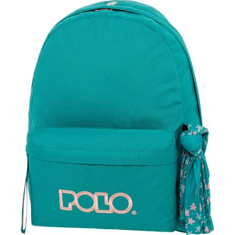 Τσάντα Πλάτης 1+1 θέσεων Polo Original scarf Cyan/light pink- Κυανό/ανοιχτό ροζ