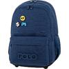 Τσάντα Πλάτης 2+1 θέσεων Polo Pins Dark blue/σκούρο μπλε