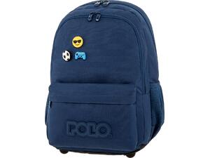 Τσάντα Πλάτης 2+1 θέσεων Polo Pins Dark blue/σκούρο μπλε