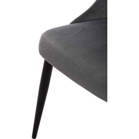 ΚΑΡΕΚΛΑ SERENITY HM8527.11 ΒΕΛΟΥΔΟ ΓΚΡΙ ΜΕ ΜΑΥΡΑ ΜΕΤΑΛΛΙΚΑ ΠΟΔΙΑ 51x54x83,5Υεκ. (σετ 2 τεμαχίων)