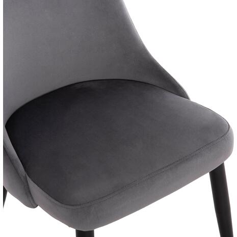 ΚΑΡΕΚΛΑ SERENITY HM8527.11 ΒΕΛΟΥΔΟ ΓΚΡΙ ΜΕ ΜΑΥΡΑ ΜΕΤΑΛΛΙΚΑ ΠΟΔΙΑ 51x54x83,5Υεκ. (σετ 2 τεμαχίων)