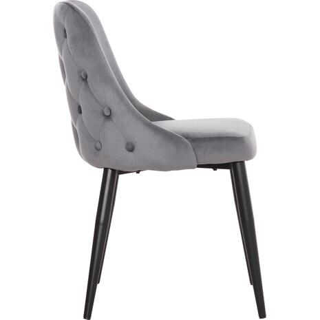 ΚΑΡΕΚΛΑ SERENITY HM8527.11 ΒΕΛΟΥΔΟ ΓΚΡΙ ΜΕ ΜΑΥΡΑ ΜΕΤΑΛΛΙΚΑ ΠΟΔΙΑ 51x54x83,5Υεκ. (σετ 2 τεμαχίων)