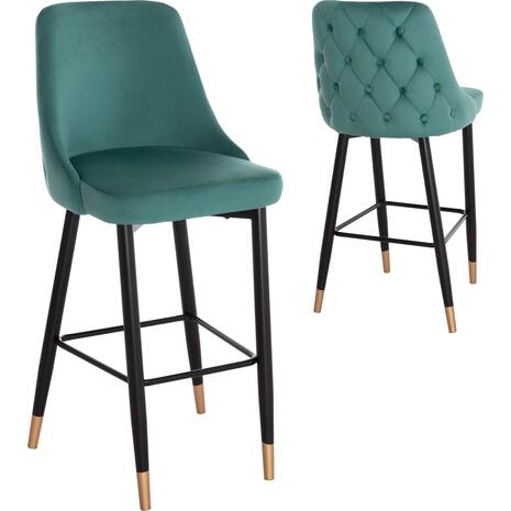 ΣΚΑΜΠΟ ΜΠΑΡ SERENITY HM8519.03 ΒΕΛΟΥΔΟ ΚΥΠΑΡΙΣΣΙ ΜΕ ΜΕΤΑΛΛΙΚΟ ΣΚΕΛΕΤΟ 51Χ57Χ110Υ εκ. (σετ 2 τεμαχίων)