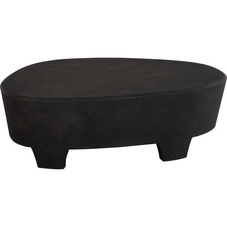 ΤΡΑΠΕΖΙ ΣΑΛΟΝΙΟΥ ΟΒΑΛ ΣΕΙΡΑ SANTORINI HM18066 MDF ΣΕ ΜΑΥΡΟ ΧΡΩΜΑ 100x60x33Υεκ.