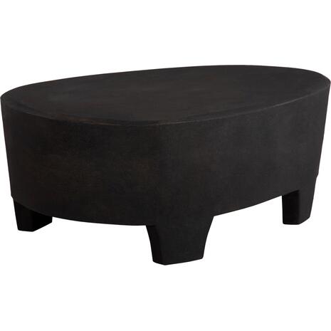 ΤΡΑΠΕΖΙ ΣΑΛΟΝΙΟΥ ΟΒΑΛ ΣΕΙΡΑ SANTORINI HM18066 MDF ΣΕ ΜΑΥΡΟ ΧΡΩΜΑ 100x60x33Υεκ.