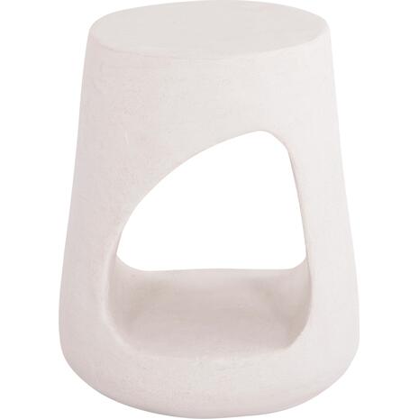 ΣΚΑΜΠΟ ΣΤΡΟΓΓΥΛΟ ΣΕΙΡΑ SANTORINI HM18056 ΠΟΛΥΡΗΤΙΝΗ ΣΕ ΥΠΟΛΕΥΚΟ ΧΡΩΜΑ Φ38x47Yεκ.