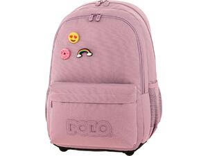 Τσάντα πλάτης 2+1 θέσεων Polo pins Lilac/λιλά