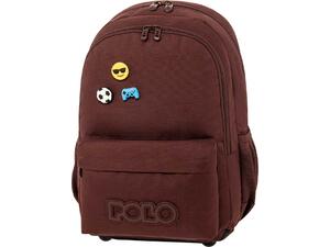 Τσάντα πλάτης 2+1 θέσεων Polo pins Burgundy / Βουργουνδί