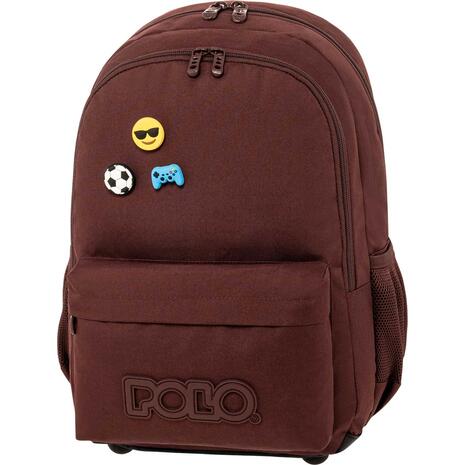 Τσάντα πλάτης 2+1 θέσεων Polo pins Burgundy / Βουργουνδί