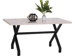 ΤΡΑΠΕΖΙ ΚΟΥΖΙΝΑΣ LANA HM18221.01 ΜΕΛΑΜΙΝΗ ΛΕΥΚΟ ΜΑΡΜΑΡΟ-ΜΑΥΡΑ ΜΕΤΑΛ.ΠΟΔΙΑ 140x70x72Υεκ