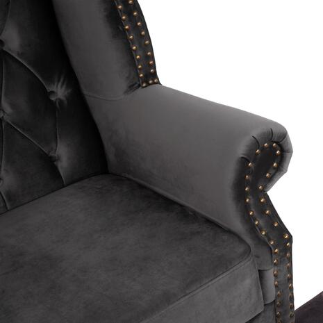ΠΟΛΥΘΡΟΝΑ-ΜΠΕΡΖΕΡΑ ΓΚΡΙ ΒΕΛΟΥΔΟ T.CHESTERFIELD POLINA 83x75x107Yεκ.HM0053.10 (Γκρι)