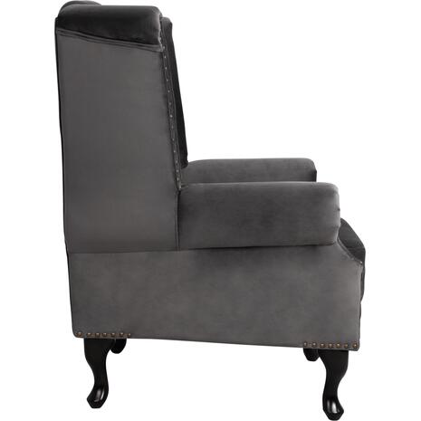 ΠΟΛΥΘΡΟΝΑ-ΜΠΕΡΖΕΡΑ ΓΚΡΙ ΒΕΛΟΥΔΟ T.CHESTERFIELD POLINA 83x75x107Yεκ.HM0053.10 (Γκρι)