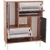 ΠΑΠΟΥΤΣΟΘΗΚΗ MEDY HM18187.02 ΜΕΛΑΜΙΝΗ ΣΕ ΦΥΣΙΚΟ & ΑΝΘΡΑΚΙ-ΜΑΥΡΑ ΠΟΔΙΑ 85x30x108.5Υεκ
