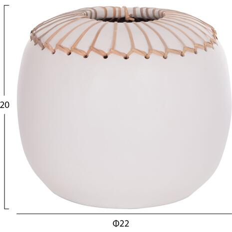 ΕΠΙΤΡΑΠΕΖΙΟ ΔΙΑΚΟΣΜΗΤΙΚΟ ΒΑΖΟ LENNOX HM4675.02L TΕΡΑΚΟΤΑ ΣΕ ΛΕΥΚΟ--Φ22x20Υεκ.