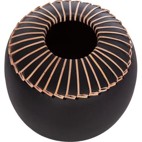 ΕΠΙΤΡΑΠΕΖΙΟ ΔΙΑΚΟΣΜΗΤΙΚΟ ΒΑΖΟ LENNOX HM4675.01L TΕΡΑΚΟΤΑ ΣΕ ΜΑΥΡΟ--Φ22x20Υεκ.