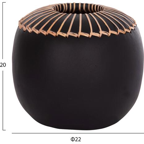 ΕΠΙΤΡΑΠΕΖΙΟ ΔΙΑΚΟΣΜΗΤΙΚΟ ΒΑΖΟ LENNOX HM4675.01L TΕΡΑΚΟΤΑ ΣΕ ΜΑΥΡΟ--Φ22x20Υεκ.