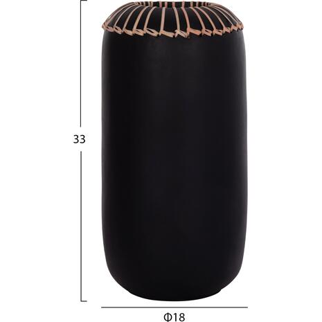 ΕΠΙΤΡΑΠΕΖΙΟ ΔΙΑΚΟΣΜΗΤΙΚΟ ΒΑΖΟ LENNOX HM4675.01S TΕΡΑΚΟΤΑ ΣΕ ΜΑΥΡΟ--Φ18x33Υεκ.