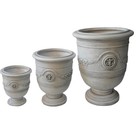 ΣΕΤ 3ΤΜΧ ΓΛΑΣΤΡΕΣ ΜΕ ΑΝΑΓΛΥΦΟ GARDENER HM4729 FIBERCLAY-ΣΕ ΥΠΟΛΕΥΚΟ Φ58x72.5Υεκ