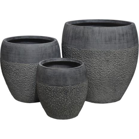 ΣΕΤ 3ΤΜΧ ΓΛΑΣΤΡΕΣ ΣΕΙΡΑ GARDENER HM4725 FIBERCLAY-ΣΕ ΣΚΟΥΡΟ CEMENT ΧΡΩΜΑ Φ55x54Υεκ