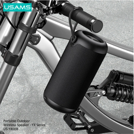 Ασύρματο φορητό ηχείο Usams YX008, 10W, Bluetooth/3.5mm, 1800mAh, IPX6, μαύρο