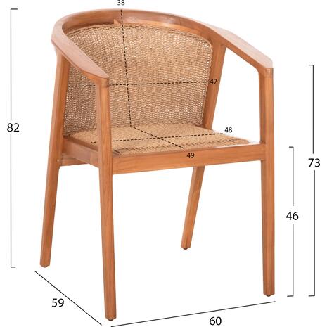 ΠΟΛΥΘΡΟΝΑ ΤΡΑΠΕΖΑΡΙΑΣ RENLY HM18239 ΞΥΛΟ ΤΕΑΚ ΦΥΣΙΚΟ-ΣΧΟΙΝΙ VIRO 60x59x82Υεκ.