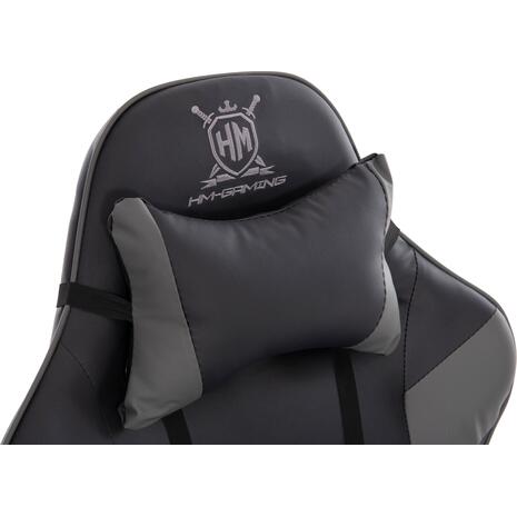 ΠΟΛΥΘΡΟΝΑ GAMING DARREN HM1203.10 ΜΑΥΡΟ-ΓΚΡΙ PVC & NYLON 60x60x120Υεκ.