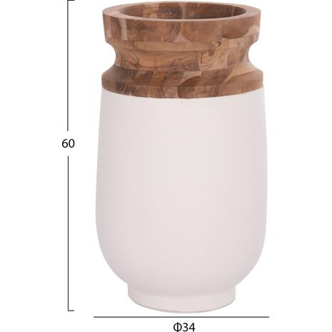 ΔΙΑΚΟΣΜΗΤΙΚΟ ΒΑΖΟ ΔΑΠΕΔΟΥ LINTER HM4662.02S FIBER CEMENT ΛΕΥΚΟ--ΞΥΛΟ ΤΕΑΚ Φ34x60Υεκ.