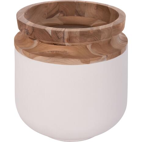 ΔΙΑΚΟΣΜΗΤΙΚΟ ΒΑΖΟ ΔΑΠΕΔΟΥ LINTER HM4662.02L FIBER CEMENT ΛΕΥΚΟ--ΞΥΛΟ ΤΕΑΚ Φ41x47Υεκ.