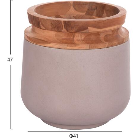 ΔΙΑΚΟΣΜΗΤΙΚΟ ΒΑΖΟ ΔΑΠΕΔΟΥ LINTER HM4662.05L FIBER CEMENT ΓΚΡΙ ΜΑΤ--ΞΥΛΟ ΤΕΑΚ Φ41x47Υεκ