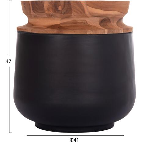 ΔΙΑΚΟΣΜΗΤΙΚΟ ΒΑΖΟ ΔΑΠΕΔΟΥ LINTER HM4662.01L FIBER CEMENT ΜΑΥΡΟ--ΞΥΛΟ ΤΕΑΚ Φ41x47Υεκ.
