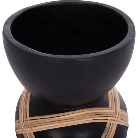 ΔΙΑΚΟΣΜΗΤΙΚΟ ΒΑΖΟ ΔΑΠΕΔΟΥ MAYNARD HM4672.01L FIBER CEMENT ΜΑΥΡΟ-RATTAN Φ32x62.5Υεκ