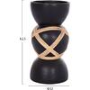 ΔΙΑΚΟΣΜΗΤΙΚΟ ΒΑΖΟ ΔΑΠΕΔΟΥ MAYNARD HM4672.01L FIBER CEMENT ΜΑΥΡΟ-RATTAN Φ32x62.5Υεκ