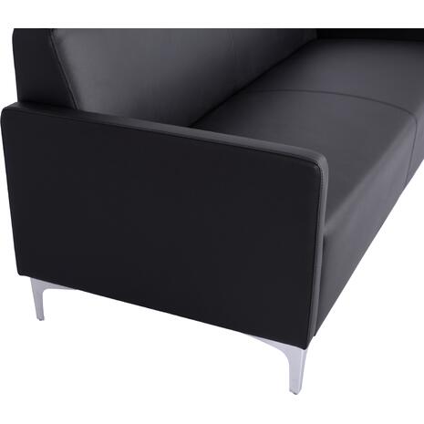 ΚΑΝΑΠΕΣ 3ΘΕΣΙΟΣ NELLIE HM3159.31 ΜΕ ΜΑΥΡΟ PU 163x71x71Υ εκ.