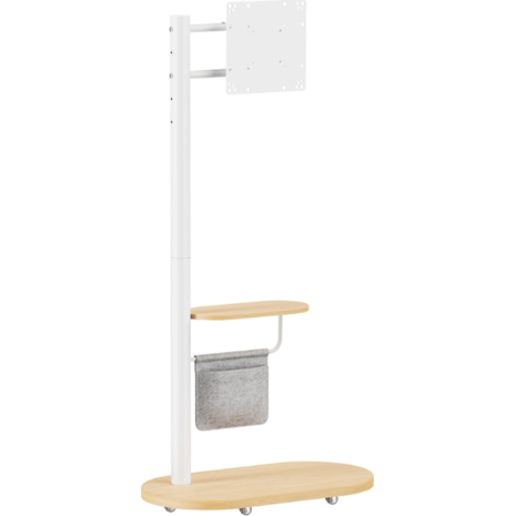 Βάση τηλεόρασης δαπέδου BRATECK FS54-22T-02W, 17-43", έως 15kg, με ράφι & ροδάκια