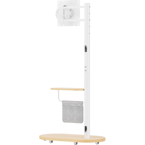 Βάση τηλεόρασης δαπέδου BRATECK FS54-22T-02W, 17-43", έως 15kg, με ράφι & ροδάκια