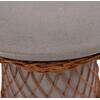 ΒΟΗΘΗΤΙΚΟ ΤΡΑΠΕΖΙ ΣΤΡΟΓΓΥΛΟ DELIA HM18167.03 FIBER CEMENT ΓΚΡΙ & RATTAN Φ40x45Υεκ