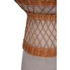 ΒΟΗΘΗΤΙΚΟ ΤΡΑΠΕΖΙ ΣΤΡΟΓΓΥΛΟ DELIA HM18167.03 FIBER CEMENT ΓΚΡΙ & RATTAN Φ40x45Υεκ