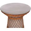 ΒΟΗΘΗΤΙΚΟ ΤΡΑΠΕΖΙ ΣΤΡΟΓΓΥΛΟ DELIA HM18167.03 FIBER CEMENT ΓΚΡΙ & RATTAN Φ40x45Υεκ
